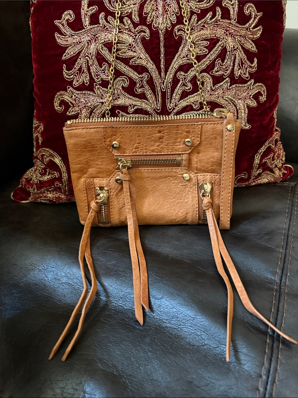 Botkier Logan Crossbody Wristlet with Gold Hardware.